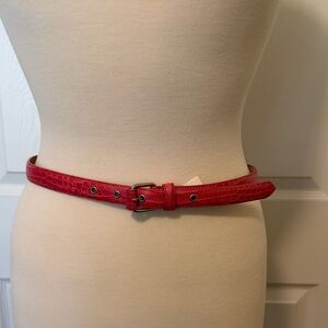 Elegant Coral Croc-Embossed Talbots Belt NWT